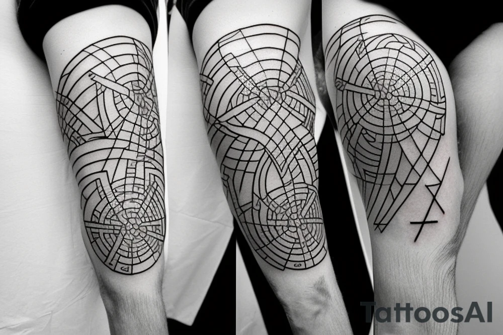 thor norse mythology geometry minimalist tattoo idea