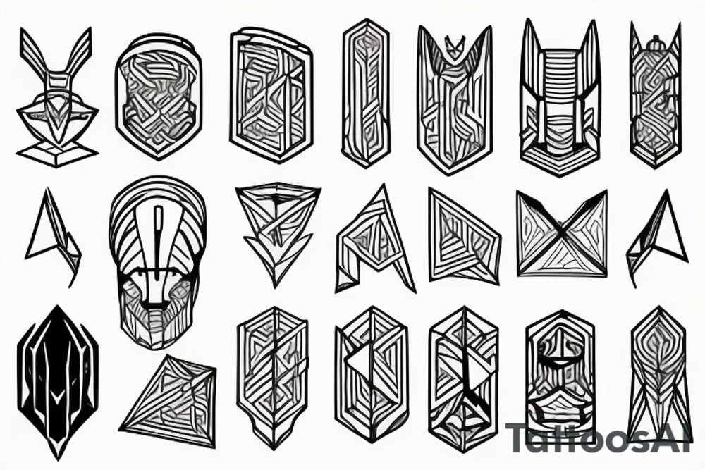 thor norse mythology geometry minimalist tattoo idea