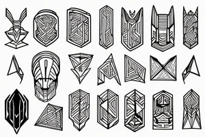 thor norse mythology geometry minimalist tattoo idea