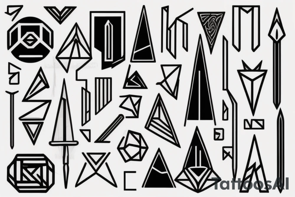 thor norse mythology geometry minimalist tattoo idea