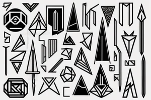 thor norse mythology geometry minimalist tattoo idea