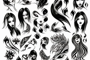 Woman half demon half angel body tattoo idea