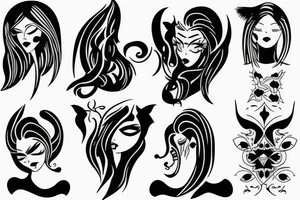 Woman half demon half angel body tattoo idea