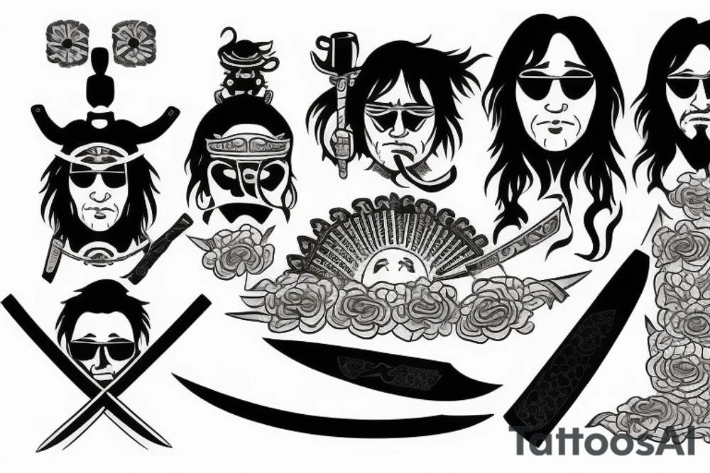 Knife with Samurai tattoo idea
