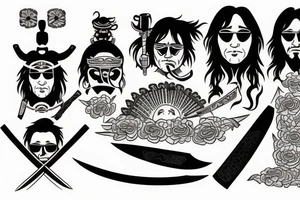 Knife with Samurai tattoo idea