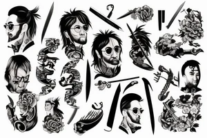 Knife with Samurai tattoo idea