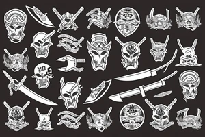 Knife with Samurai tattoo idea