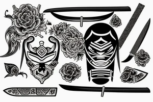 Knife with Samurai tattoo idea