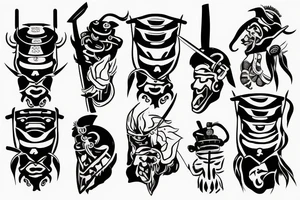 Knife with Samurai tattoo idea