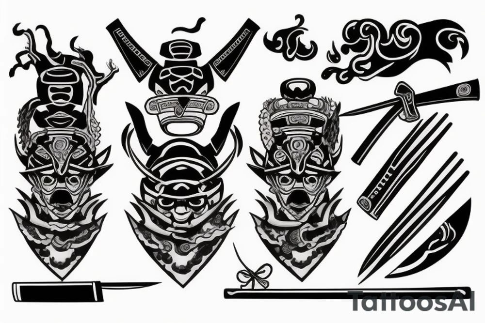 Knife with Samurai tattoo idea