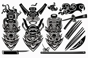 Knife with Samurai tattoo idea