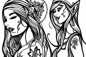 female elf princess tattoo idea