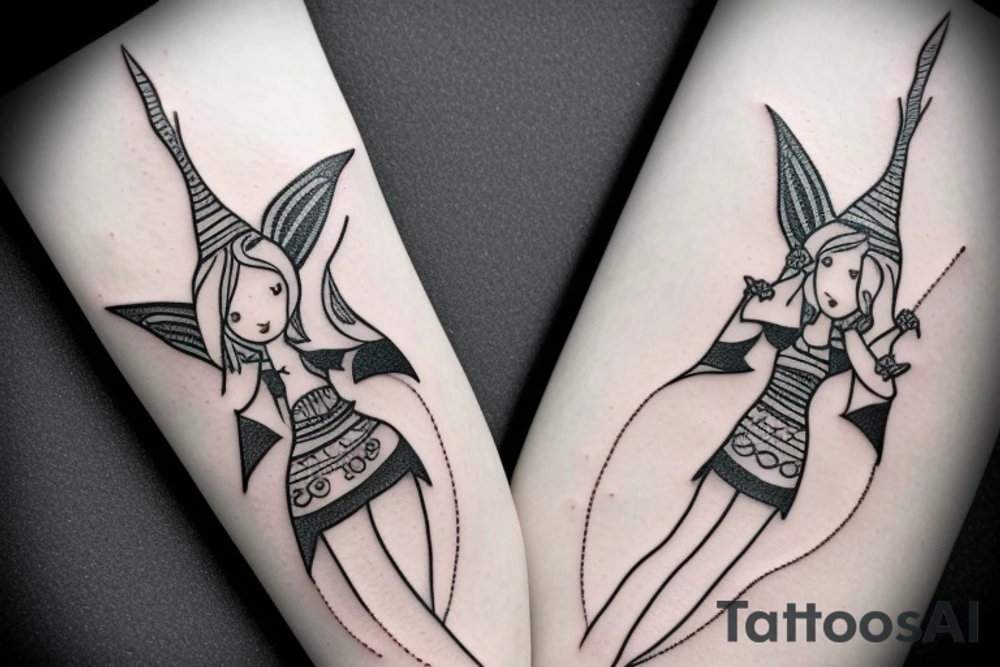 female elf with jewlery tattoo idea