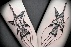 female elf with jewlery tattoo idea