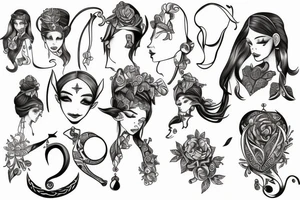 female elf wearing jewelry tattoo idea