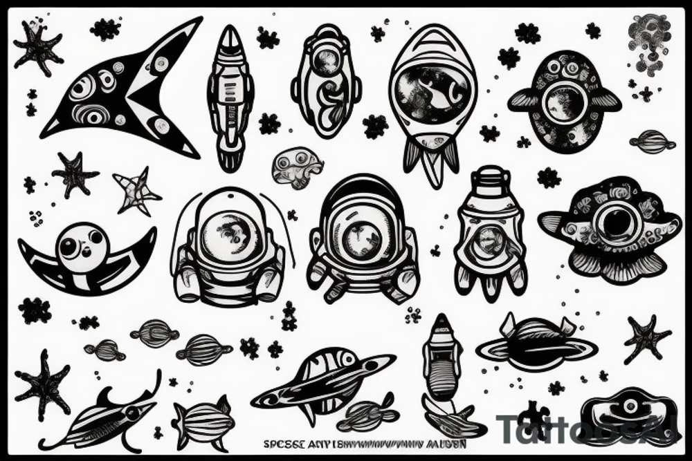 Spaceman under the sea tattoo idea