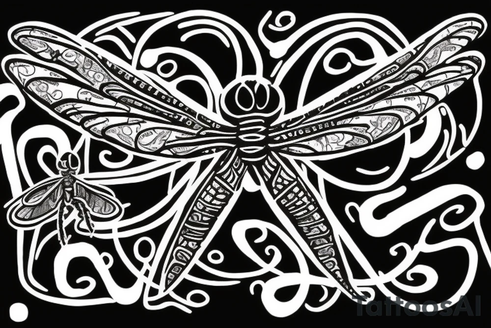 Dragonfly made of bones tattoo idea