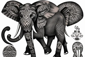 Elephant and Uranus god tattoo idea