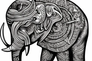 Elephant and Uranus god tattoo idea