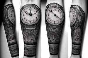 Elephant with solar clock tattoo idea