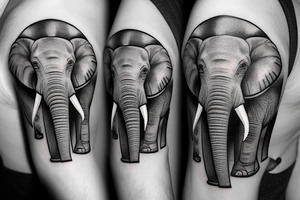Elephant with solar clock tattoo idea