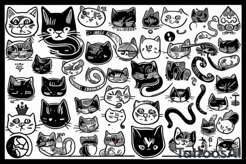 a cat programming with a laptop tattoo idea