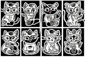 a cat programming with a laptop tattoo idea