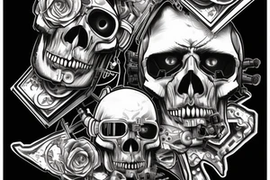 cyberpunk skull wearing vr-headset on tattoo idea