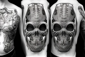 cyberpunk skull wearing vr-headset on tattoo idea