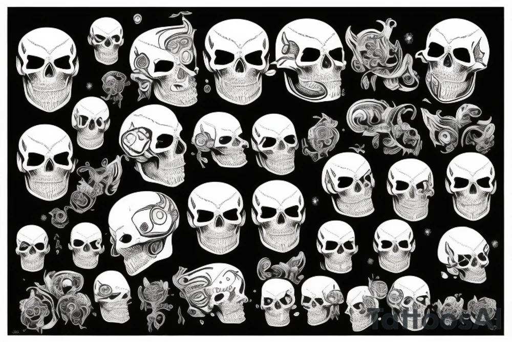 mecahnical skull, cyberpunk tattoo idea