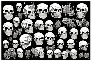 mecahnical skull, cyberpunk tattoo idea