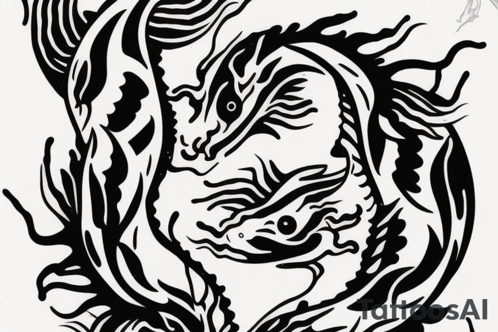 Yin yang koi fish, dragon tattoo idea