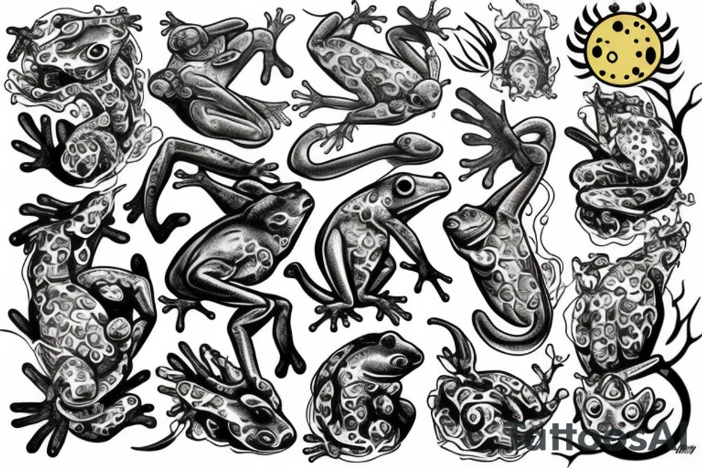 frog and fire tattoo idea