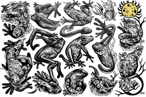 frog and fire tattoo idea