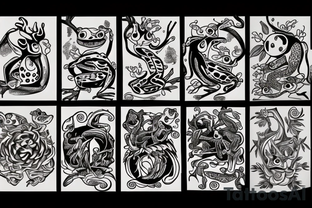 frog and fire tattoo idea