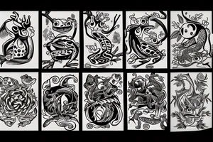 frog and fire tattoo idea