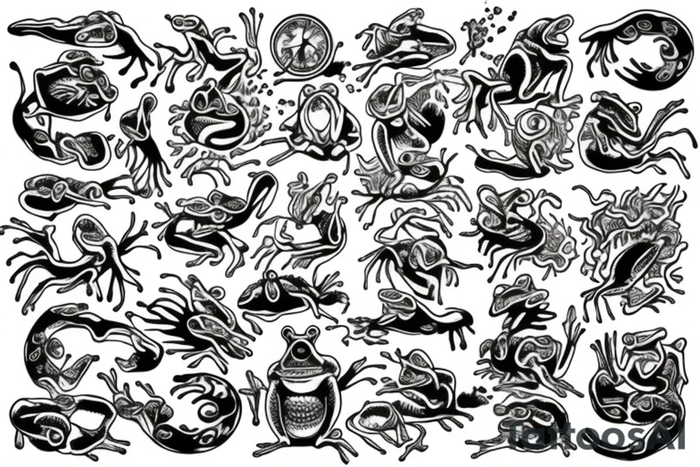 frog and fire tattoo idea
