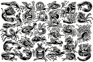 frog and fire tattoo idea