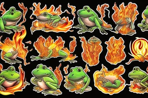 frog on fire tattoo idea