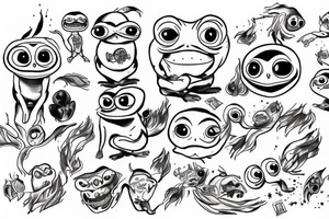 Pepe the frog on fire tattoo idea