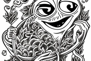 Pepe the frog on fire tattoo idea
