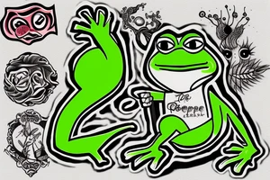 Pepe the frog on fire tattoo idea