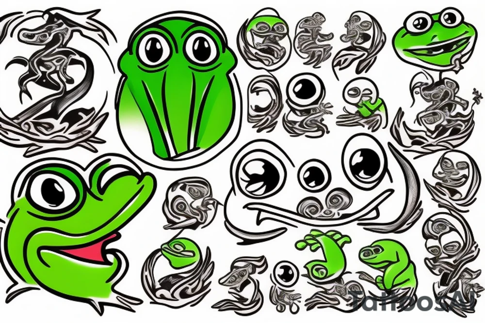 Pepe the frog on fire tattoo idea