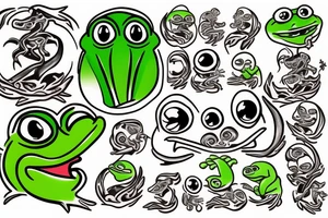 Pepe the frog on fire tattoo idea