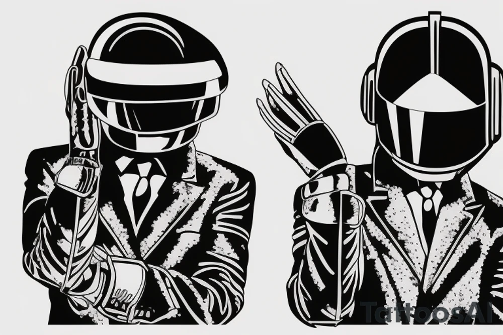 daft punk line minimalist tattoo idea