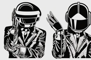 daft punk line minimalist tattoo idea