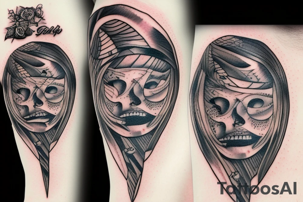 Knife Tattoo that incorporated the phrases: "Delayed Gratification", "Perseverance" tattoo idea