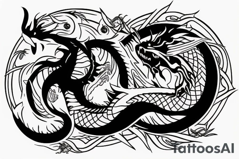 Dragon eating it self in a circle tattoo idea