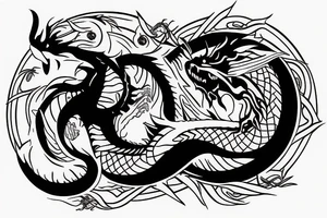 Dragon eating it self in a circle tattoo idea
