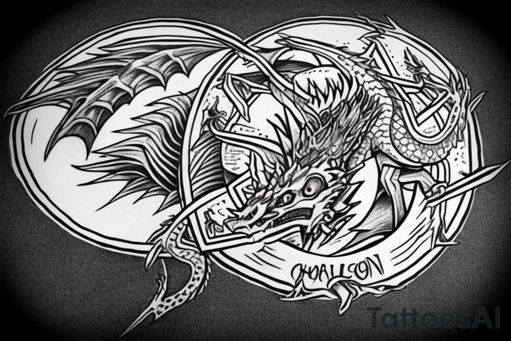 Dragon eating it self in a circle tattoo idea